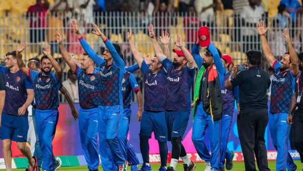 Afghan players did victory lap after the victory