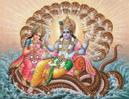 Devi Laxmi with Vishnu