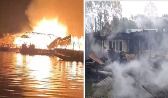Fire in Dal Lake