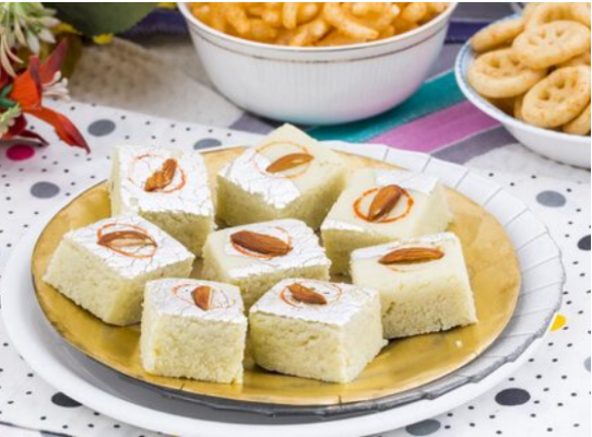 દિવાળી મીઠાઈ વાનગી બદામ બરફી