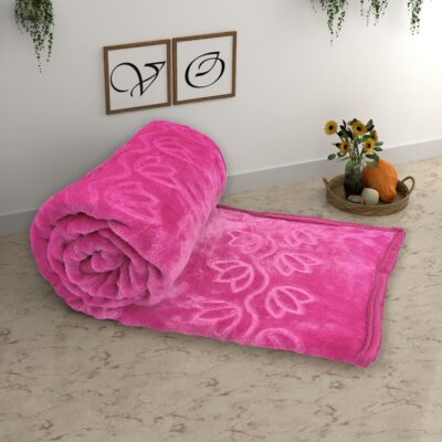 CG HOMES Woolen Blend Warm Cozy Mink Blanket for Heavy Winters for Double Bed Super Soft Mink Embossed Blanket