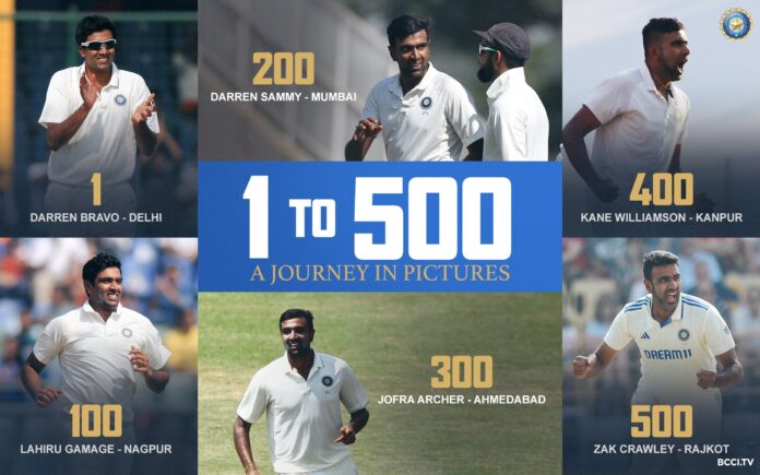 Ashwin 500 Test Wickets