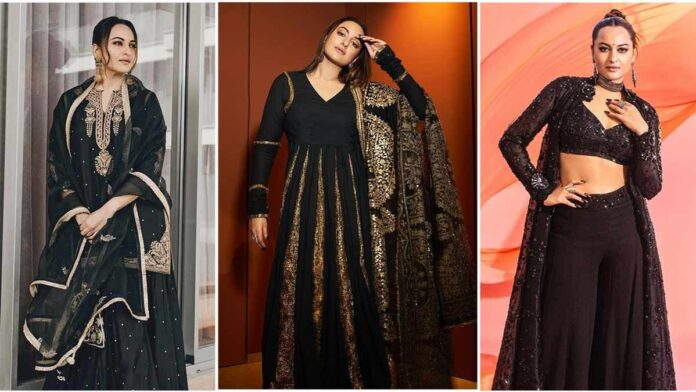 Black Dress: સ્ટાઇલિશ અને ક્લાસી દેખાવા માંગતા હોવ તો સોનાક્ષી સિંહાના આ બ્લેક લુક્સ અજમાવો