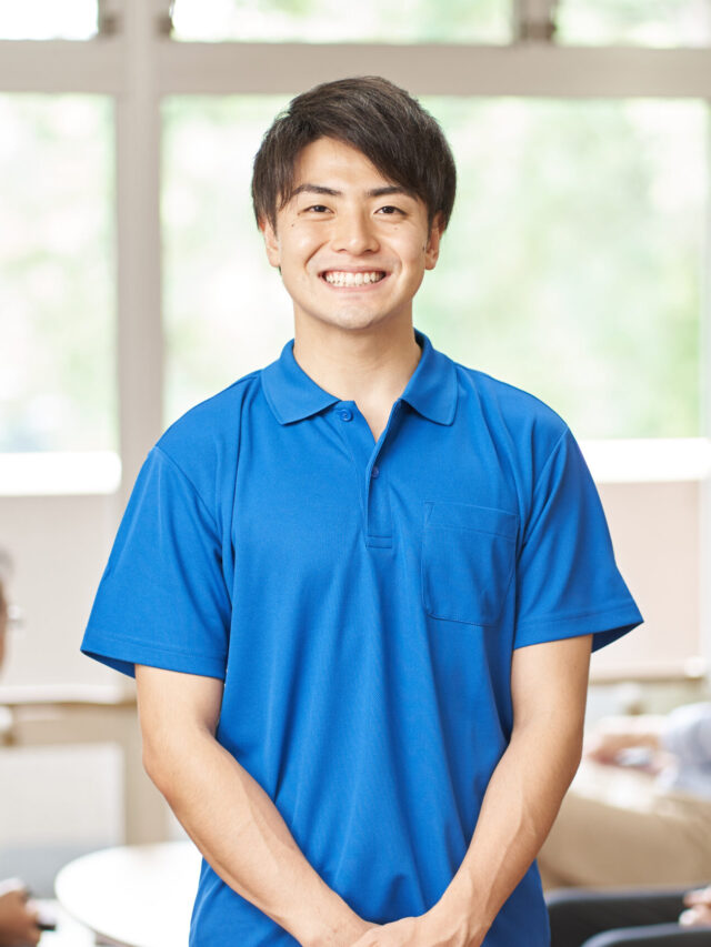 Male caregiver working in a care facility
