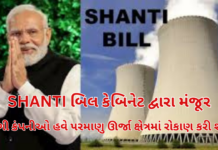 SHANTI bill: કેન્દ્ર સરકારે SHANTI બિલને કેબિનેટમાં મંજૂરી આપી છે. આ ઐતિહાસિક નિર્ણય પછી હવે ખાનગી કંપનીઓ ભારતના પરમાણુ ઊર્જા ક્ષેત્રમાં પ્રવેશ કરી શકશે. SHANTI bill