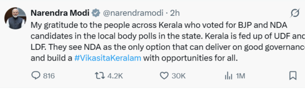 Historic Win for BJP in Kerala