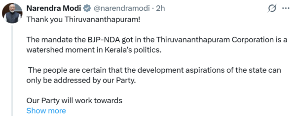 Historic Win for BJP in Kerala