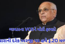 Major Relief for VCE:ગ્રામ પંચાયતના VCE માટે મોટો નિર્ણય: હવે વધારાના કામદીઠ રૂ. 20 ફરજિયાત, રાજ્યના 14 હજાર VCEને સીધો લાભ Major Relief for VCE