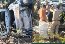 Accident in Tharad: થરાદ-પીલુડા રોડ પર કાળમુખો અકસ્માત: દારૂ ભરેલી ક્રેટા ગાડી બાવળ સાથે અથડાતા કચુંબર, બેનાં કરૂણ મોત Tharad