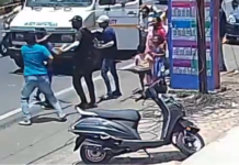 Shocking Video from Rajkot: રાજકોટમાં ટ્રાફિક પોલીસની દાદાગીરી કોટેચા ચોક પાસે કાર ચાલક સાથે બોલાચાલી બાદ ફડાકા ઝીંક્યા, મહિલા સાથે પણ ગેરવર્તન Shocking Video from Rajkot