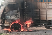 Fire in Eicher Tempo Cabin in Surat: ઓલપાડના કીમામલી નજીક કુરિયરના ટેમ્પોમાં ભીષણ આગ, ચાલક રસ્તો ભૂલતા સર્જાઈ ઘટના Fire in Eicher Tempo Cabin in Surat