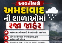 Ahmedabad Schools Declared Holiday: અમદાવાદમાં મેઘરાજાની ભારે આગાહી: વિદ્યાર્થીઓના હિતમાં તંત્ર દ્વારા શાળાઓમાં રજા જાહેર Ahmedabad Schools Declared Holiday