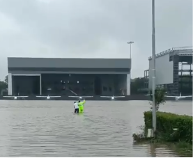 Flood-Like Scenes at Ahmedabad Airport?