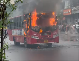 Another Bus Fire Incident in Ahmedabad Another Bus Fire Incident in Ahmedabad