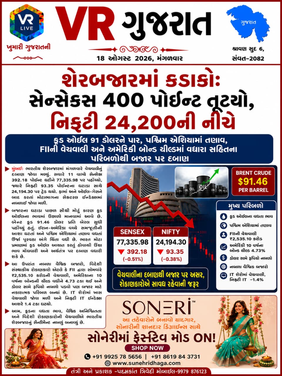 VR LIVE GUJARAT E PAPER 18-08-2026 GUJARATI #EPAPER #GUJARAT #GUJARATI