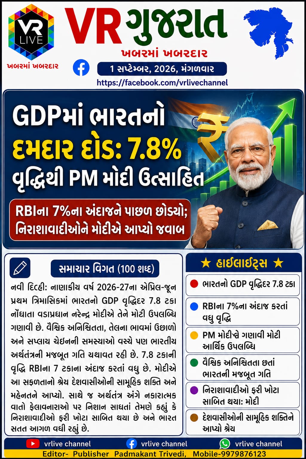 News Gujarati E PAPER VR LIVE GUJARAT 01-09-2026 GUJARATI #EPAPER #GUJARAT #GUJARATI