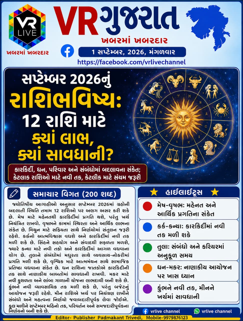News Gujarati E PAPER VR LIVE GUJARAT 01-09-2026 GUJARATI #EPAPER #GUJARAT #GUJARATI