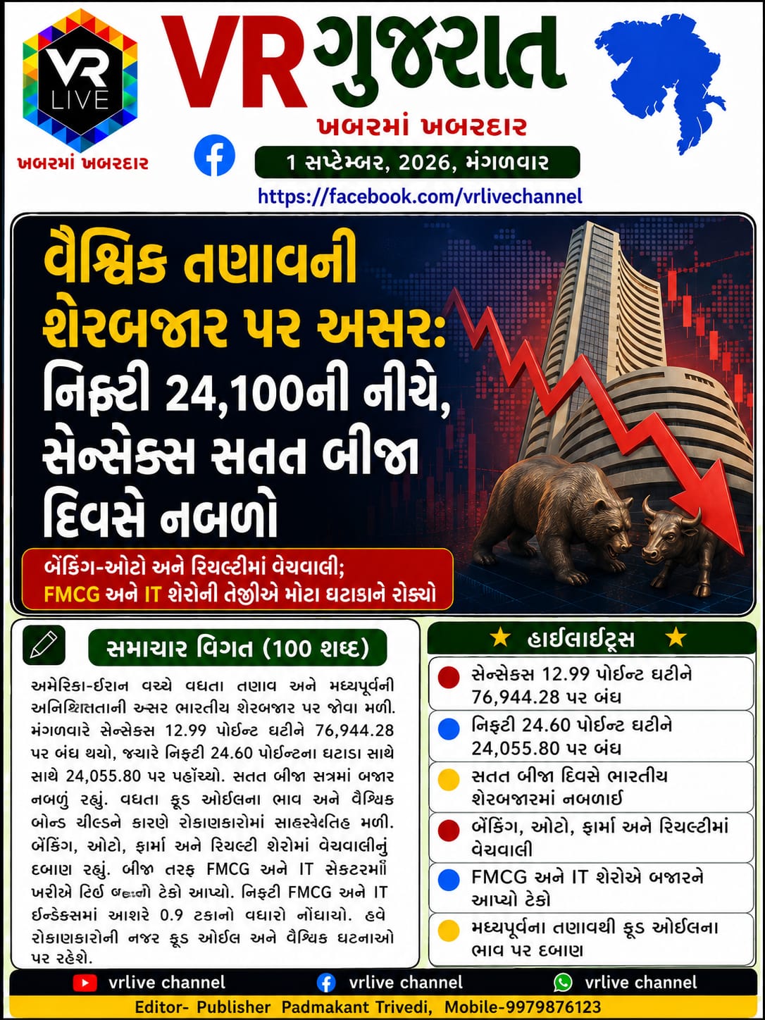 News Gujarati E PAPER VR LIVE GUJARAT 01-09-2026 GUJARATI #EPAPER #GUJARAT #GUJARATI