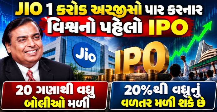 Jio IPO Crosses 1 Crore Applications
