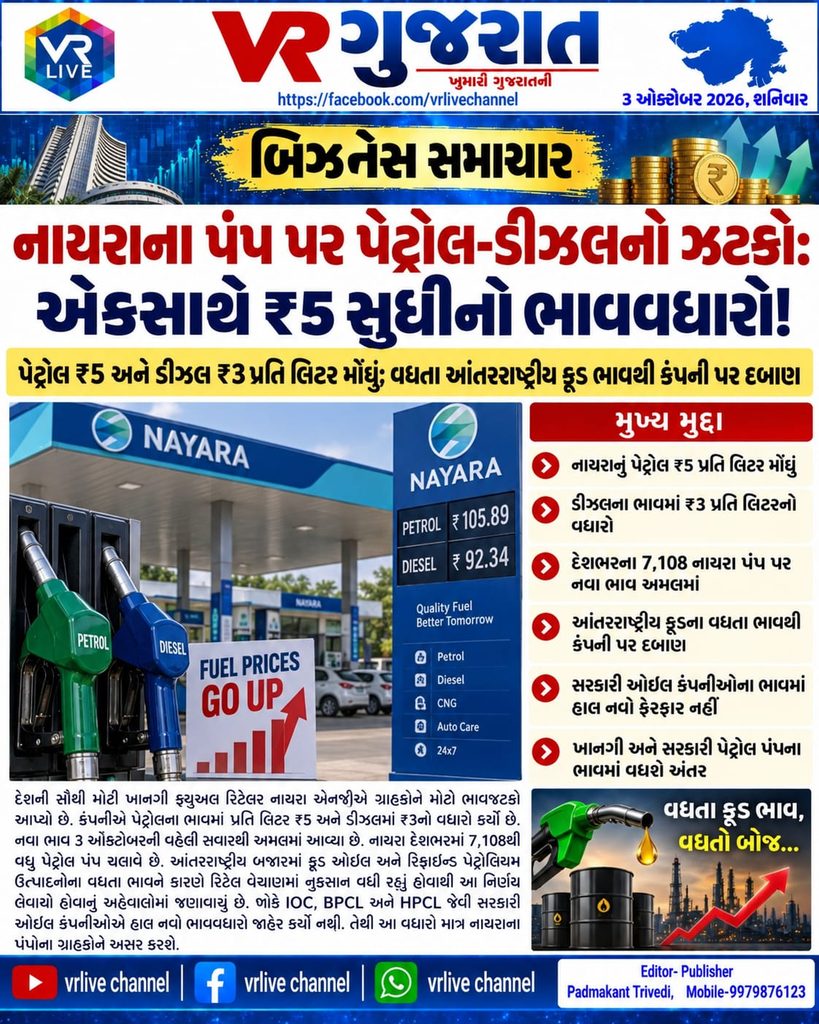 Nayara Energy Raises Fuel Prices